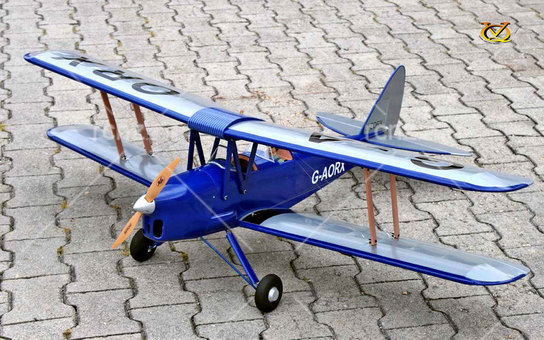 VQ Model - DH-82 Tiger Moth EP/GP 46 Size ARF - Dark Blue - RCNZ